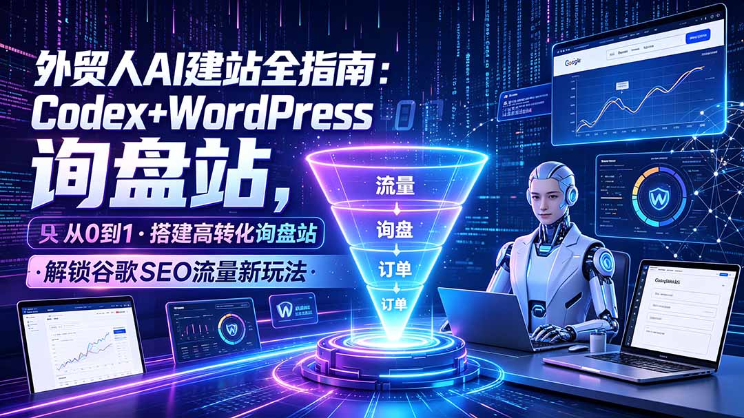 外贸人AI建站全指南：Codex+WordPress从0到1·搭建高转化询盘站·解锁谷歌SEO流量新玩法-海之城短剧项目