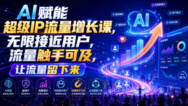AI赋能超级IP流量增长课，无限接近用户，流量触手可及，让流量留下来-海之城短剧项目