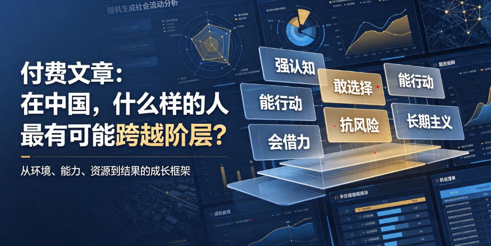 付费文章：在中国，什么样的人最有可能跨越阶层？-海之城短剧项目