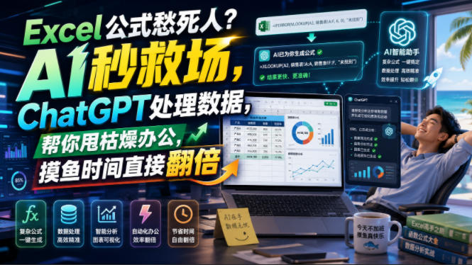 Excel公式愁死人？AI秒救场，ChatGPT处理数据，帮你甩枯燥办公，摸鱼时间直接翻倍【原创双语字幕】-海之城短剧项目