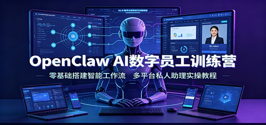 OpenClaw AI数字员工训练营：零基础搭建智能工作流，多平台私人助理实操教程-海之城短剧项目