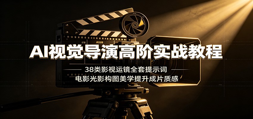 AI视觉导演高阶实战教程：38类影视运镜全套提示词，电影光影构图美学提升成片质感-海之城短剧项目