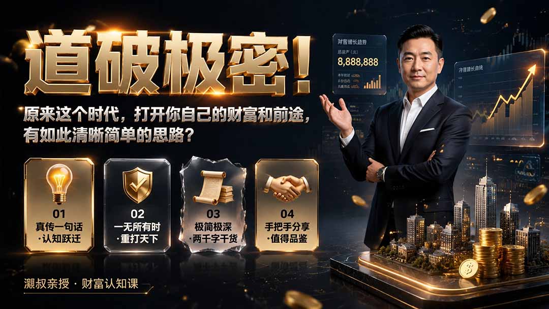 付费文章：道破极密！原来这个时代，打开你自己的财富和前途，有如此清晰简单的思路？-海之城短剧项目