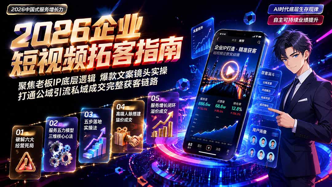 2026AI时代服务增长力实战课-无水印｜五力模型三维心法教学，破解门店客源流失低价内卷实现长效业绩增长-海之城短剧项目