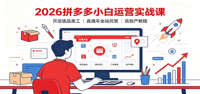 2026拼多多小白运营实战课：开店选品美工，直通车全站托管高投产教程-海之城短剧项目