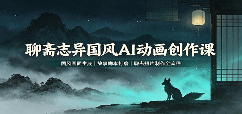聊斋志异国风AI动画创作课：国风画面生成，故事脚本打磨，聊斋短片制作全流程-海之城短剧项目