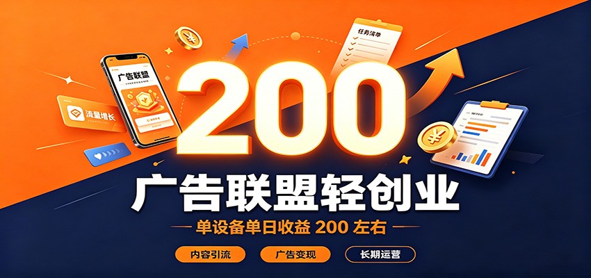 广告联盟轻创业，单设备单日收益200左右，内容引流广告变现长期运营-海之城短剧项目