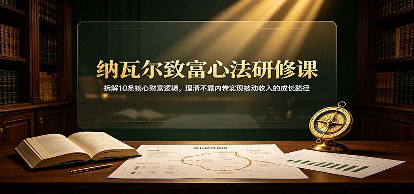 纳瓦尔致富心法研修课：拆解10条核心财富逻辑，理清不靠内卷实现被动收入的成长路径-海之城短剧项目