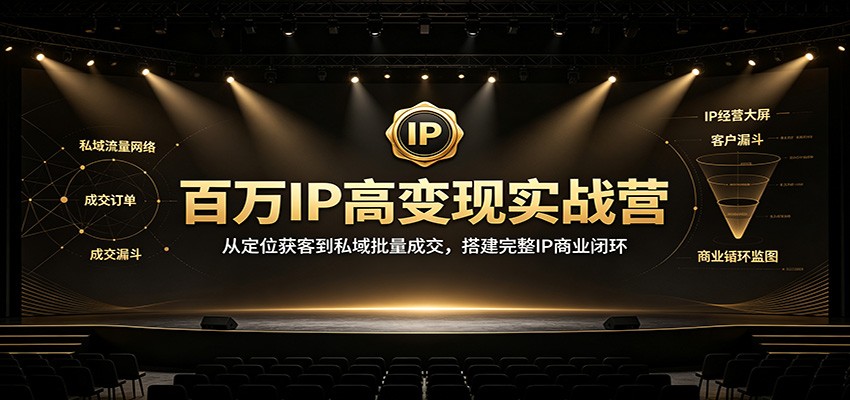 百万IP高变现实战营：从定位获客到私域批量成交，搭建完整IP商业闭环-海之城短剧项目