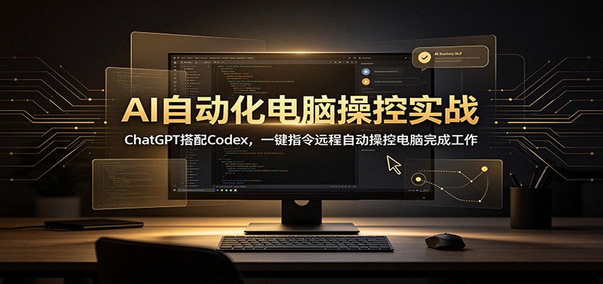 AI自动化电脑操控实战：ChatGPT搭配Codex，一键指令远程自动操控电脑完成工作-海之城短剧项目