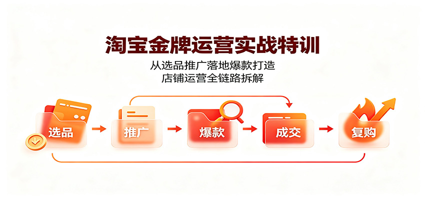 淘宝金牌运营实战特训：从选品推广落地爆款打造，店铺运营全链路拆解-海之城短剧项目