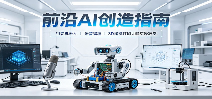 前沿AI创造指南：组装机器人、语音编程、3D建模打印大咖实操教学-海之城短剧项目