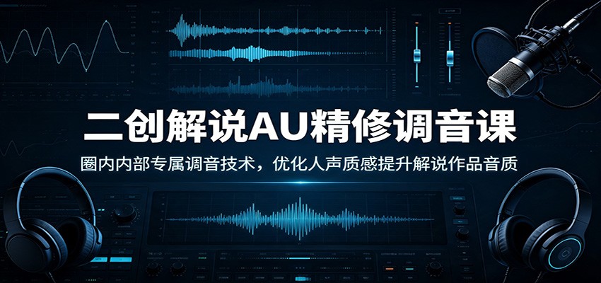 二创解说AU精修调音课：圈内内部专属调音技术，优化人声质感提升解说作品音质 - 福缘网