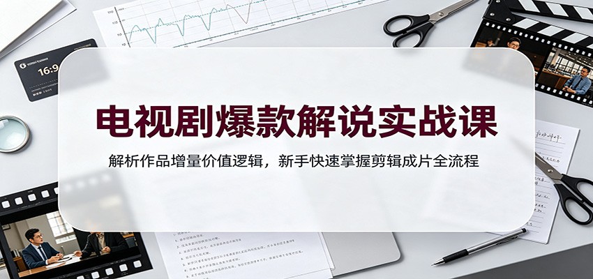 电视剧爆款解说实战课：解析作品增量价值逻辑，新手快速掌握剪辑成片全流程 - 福缘网