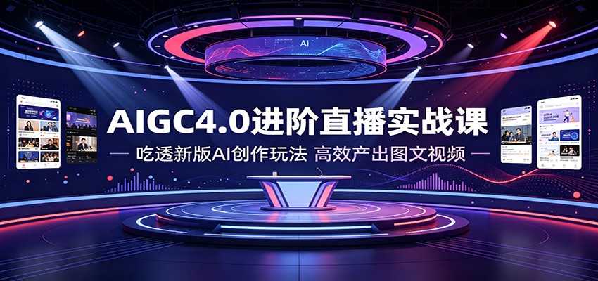 AIGC4.0进阶直播实战课：吃透新版AI创作玩法，高效产出图文视频 - 福缘网
