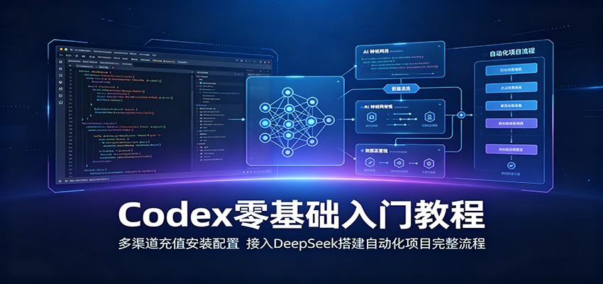 Codex零基础入门教程：多渠道充值安装配置，接入DeepSeek搭建自动化项目完整流程-海之城短剧项目