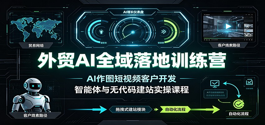 外贸AI全域落地训练营：AI作图短视频客户开发，智能体与无代码建站实操课程-海之城短剧项目