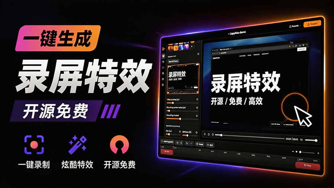 Windows录屏神器来了！一键添加自动缩放、光标润色与画面美化效果，轻松省下笔录屏软件费用 Capptivo-海之城短剧项目