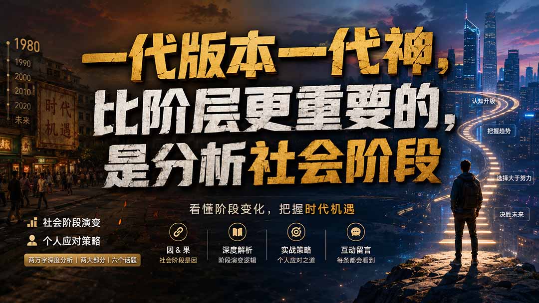 付费文章：一代版本一代神，比阶层更重要的，是分析社会阶段-海之城短剧项目