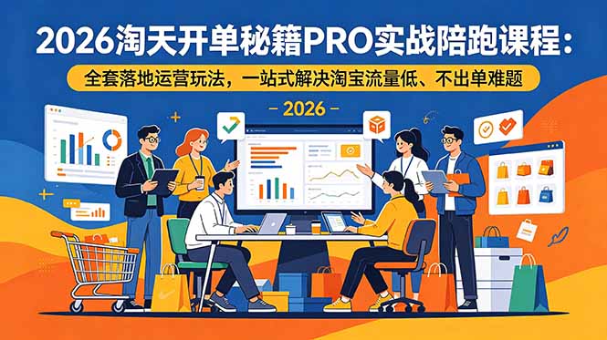 2026淘天开单秘籍PRO实战陪跑课程-更新：全套落地运营玩法，一站式解决淘宝流量低、不出单难题-海之城短剧项目