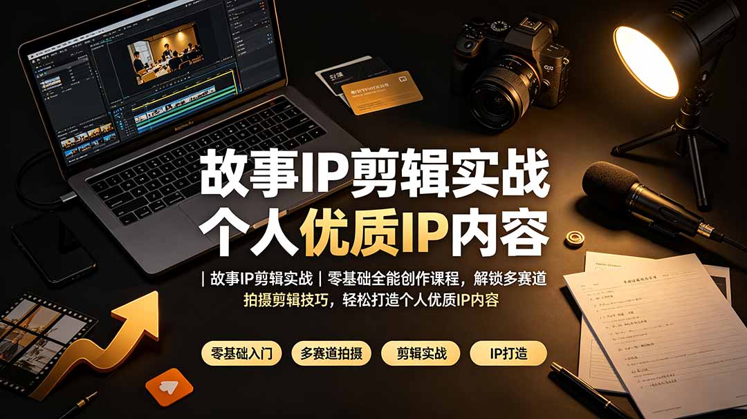 故事IP剪辑实战｜零基础全能创作课程，解锁多赛道拍摄剪辑技巧，轻松打造个人优质IP内容-海之城短剧项目