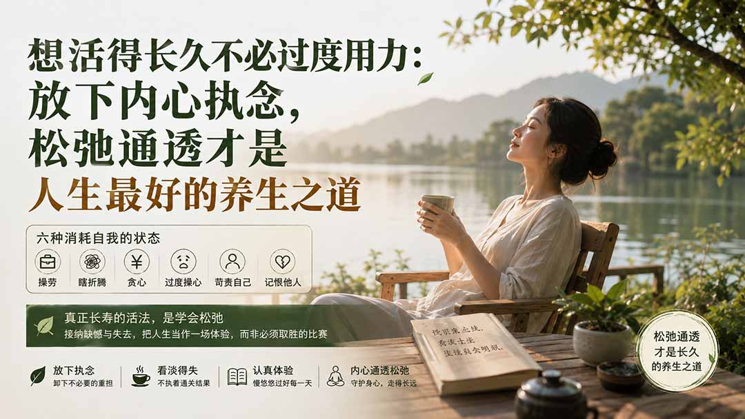 付费文章：想活得长久不必过度用力：放下内心执念，松弛通透才是人生最好的养生之道-海之城短剧项目