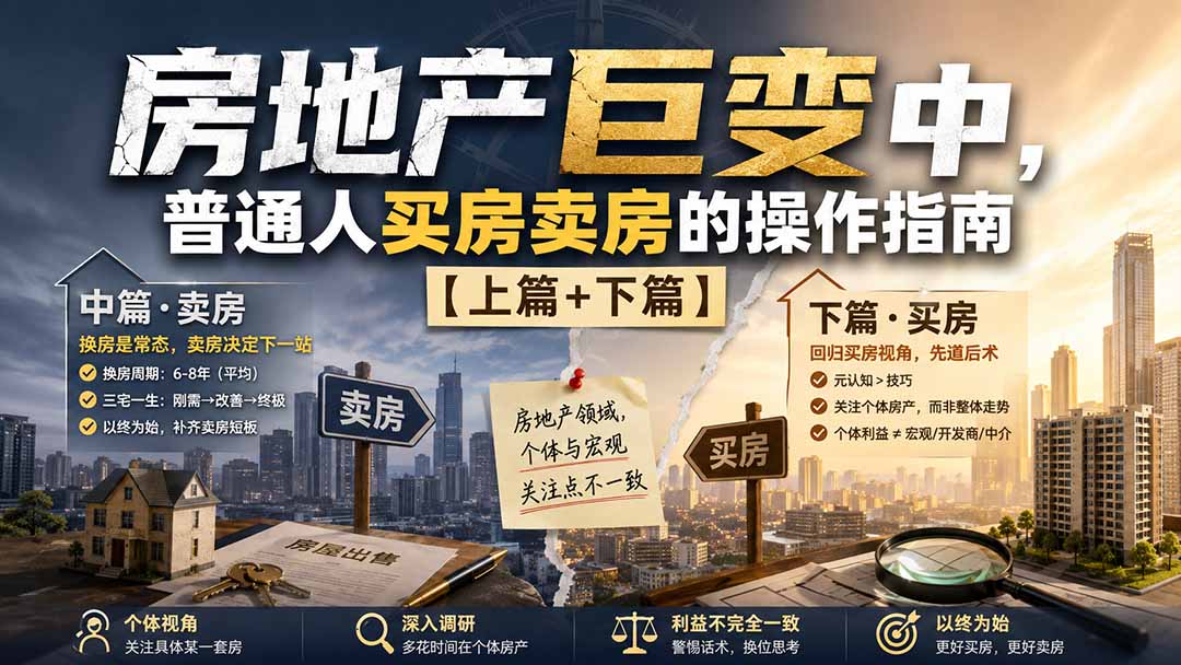 付费文章：房地产巨变中，普通人买房卖房的操作指南【上篇+下篇】-海之城短剧项目