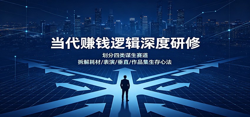 当代赚钱逻辑深度研修：划分四类谋生赛道，拆解耗材/表演/垂直/作品集生存心法-海之城短剧项目