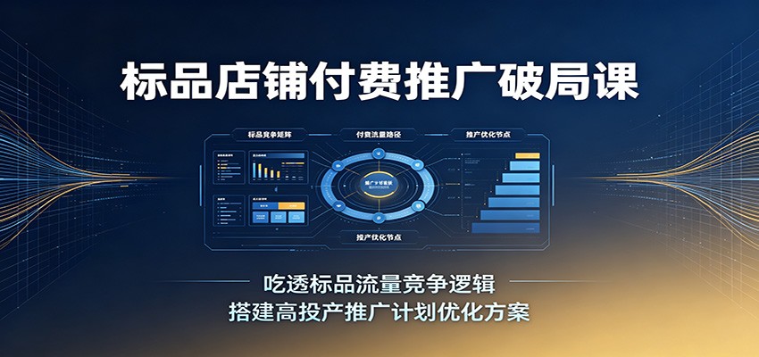 标品店铺付费推广破局课：吃透标品流量竞争逻辑，搭建高投产推广计划优化方案-海之城短剧项目