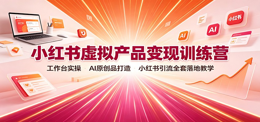 小红书虚拟产品变现训练营：工作台实操，AI原创品打造，小红书引流全套落地教学-海之城短剧项目