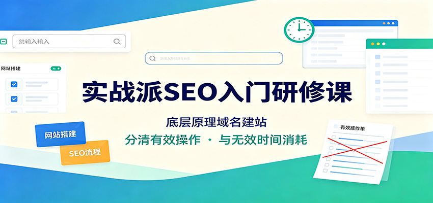实战派SEO入门研修课：底层原理域名建站，分清有效操作与无效时间消耗 - 福缘网