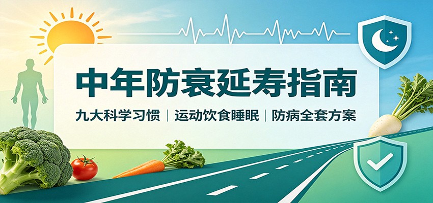 中年防衰延寿指南：九大科学习惯，运动饮食睡眠防病全套方案-海之城短剧项目