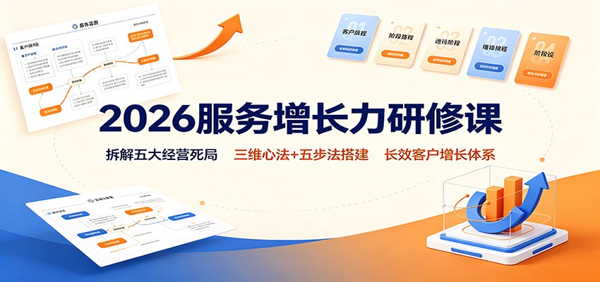 2026服务增长力研修课：拆解五大经营死局，三维心法+五步法搭建长效客户增长体系-海之城短剧项目