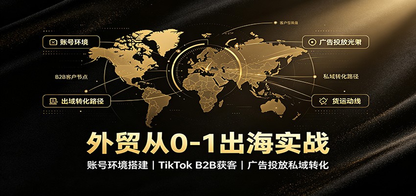外贸从0-1出海实战：账号环境搭建，TikTok B2B获客，广告投放私域转化-海之城短剧项目