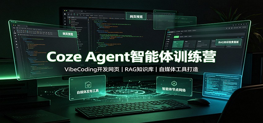 Coze Agent智能体训练营：VibeCoding开发网页，RAG知识库，自媒体工具打造-海之城短剧项目