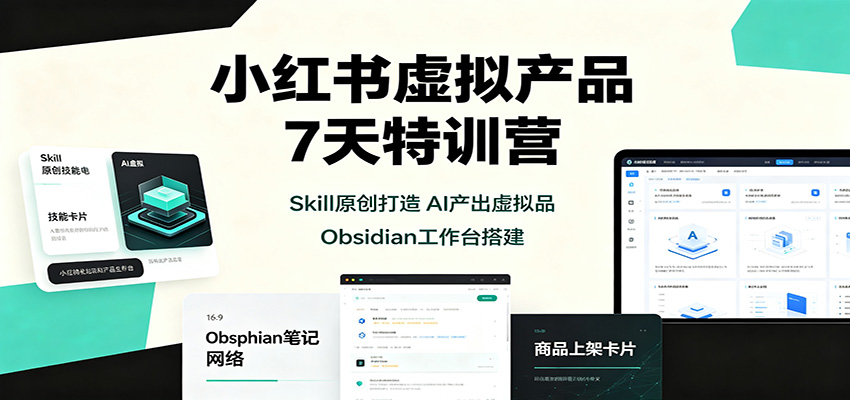 小红书虚拟产品7天特训营：Skill原创打造，AI产出虚拟品，Obsidian工作台搭建-海之城短剧项目