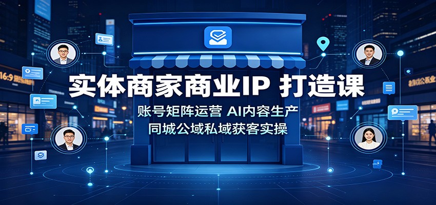 实体商家商业IP打造课：账号矩阵运营，AI内容生产，同城公域私域获客实操-海之城短剧项目