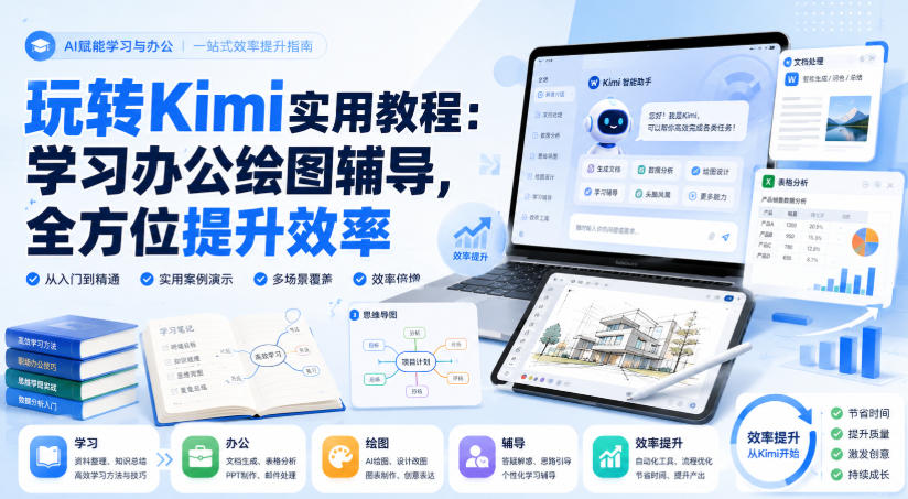 玩转Kimi实用教程：学习办公绘图辅导，全方位提升效率-海之城短剧项目