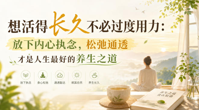 付费文章：想活得长久不必过度用力：放下内心执念，松弛通透才是人生最好的养生之道-海之城短剧项目