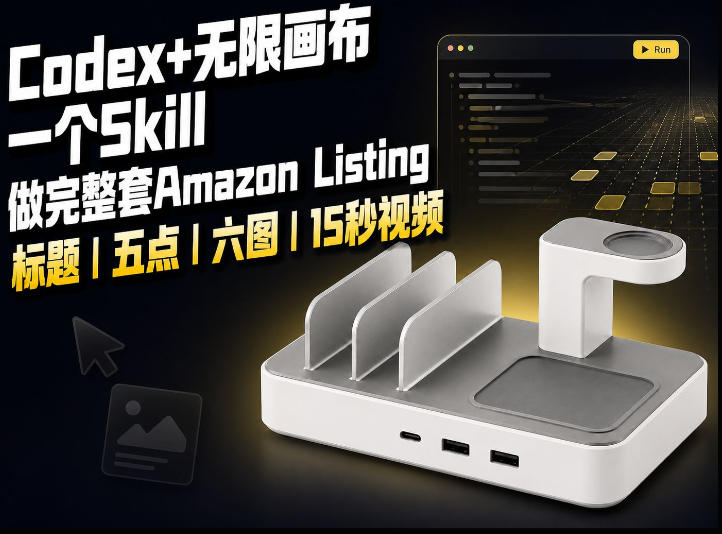 我用一个Codex Skill做完Amazon Listing：标题、五点、六图和视频全流程-海之城短剧项目
