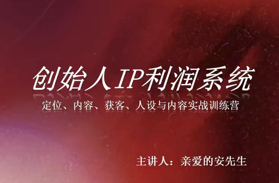 创始人IP利润系统8月训练营，定位、内容、获客、人设与内容实战训练营-海之城短剧项目