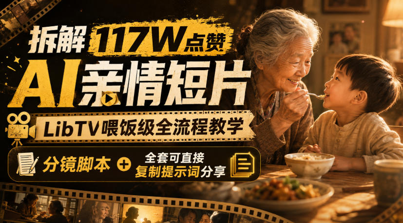 拆解117W点赞AI亲情短片，LibTV喂饭级全流程教学，分镜脚本+全套可直接复制提示词分享-海之城短剧项目