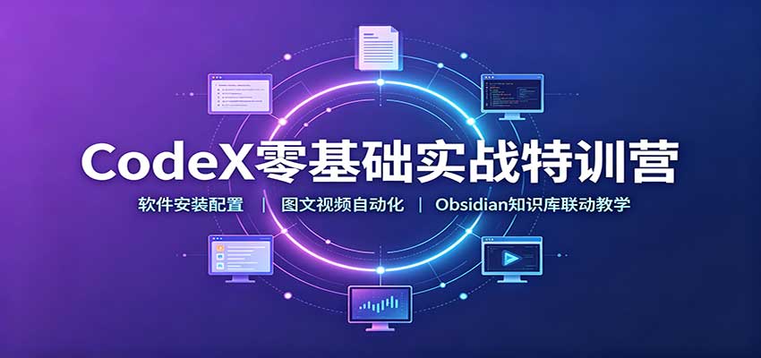 CodeX零基础实战特训营：软件安装配置，图文视频自动化，Obsidian知识库联动教学-海之城短剧项目