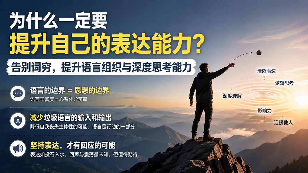 付费文章：为什么一定要提升自己的表达能力？告别词穷，提升语言组织与深度思考能力-海之城短剧项目