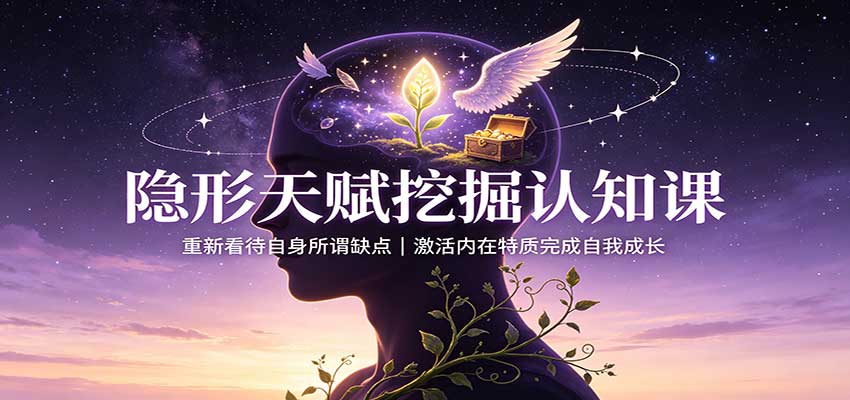 隐形天赋挖掘认知课：重新看待自身所谓缺点，激活内在特质完成自我成长-海之城短剧项目