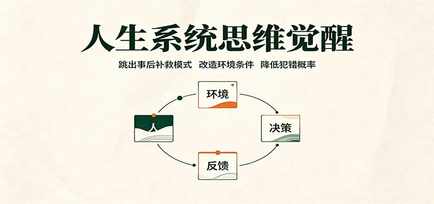 人生系统思维觉醒：跳出事后补救模式，改造环境条件，降低犯错概率-海之城短剧项目