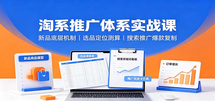 淘系推广体系实战课：新品底层机制，选品定位测算，搜索推广爆款复制-海之城短剧项目