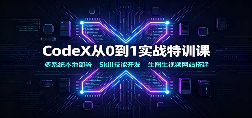 CodeX从0到1实战特训课：多系统本地部署，Skill技能开发，生图生视频网站搭建 - 福缘网