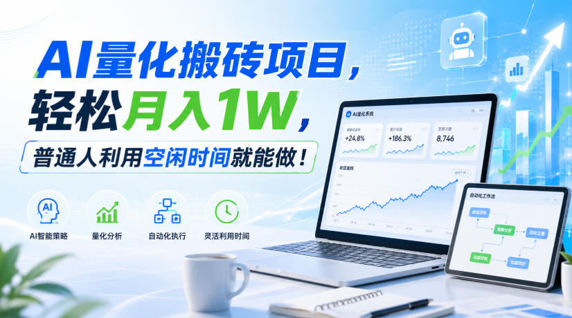 AI量化搬砖项目，轻松月入1W，新手小白也能直接入局！-海之城短剧项目