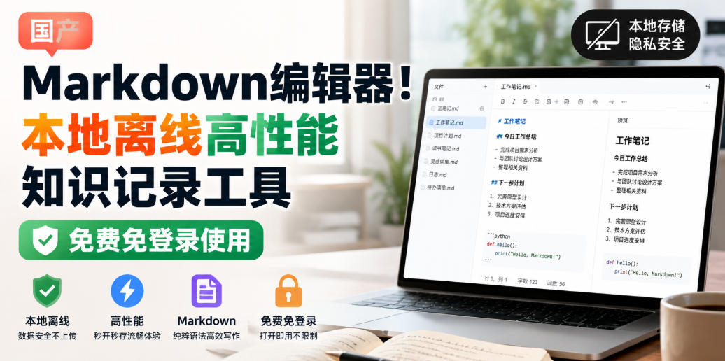 国产Markdown编辑器！本地离线高性能知识记录工具，免费免登录使用 - 冒泡网
